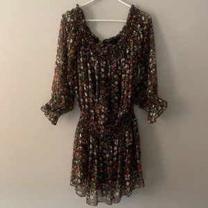 Blue Tassel Floral Dress, Size Small